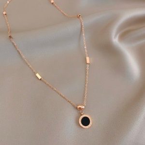 img_4522 Roman Numeral Black And White Disc Pendant