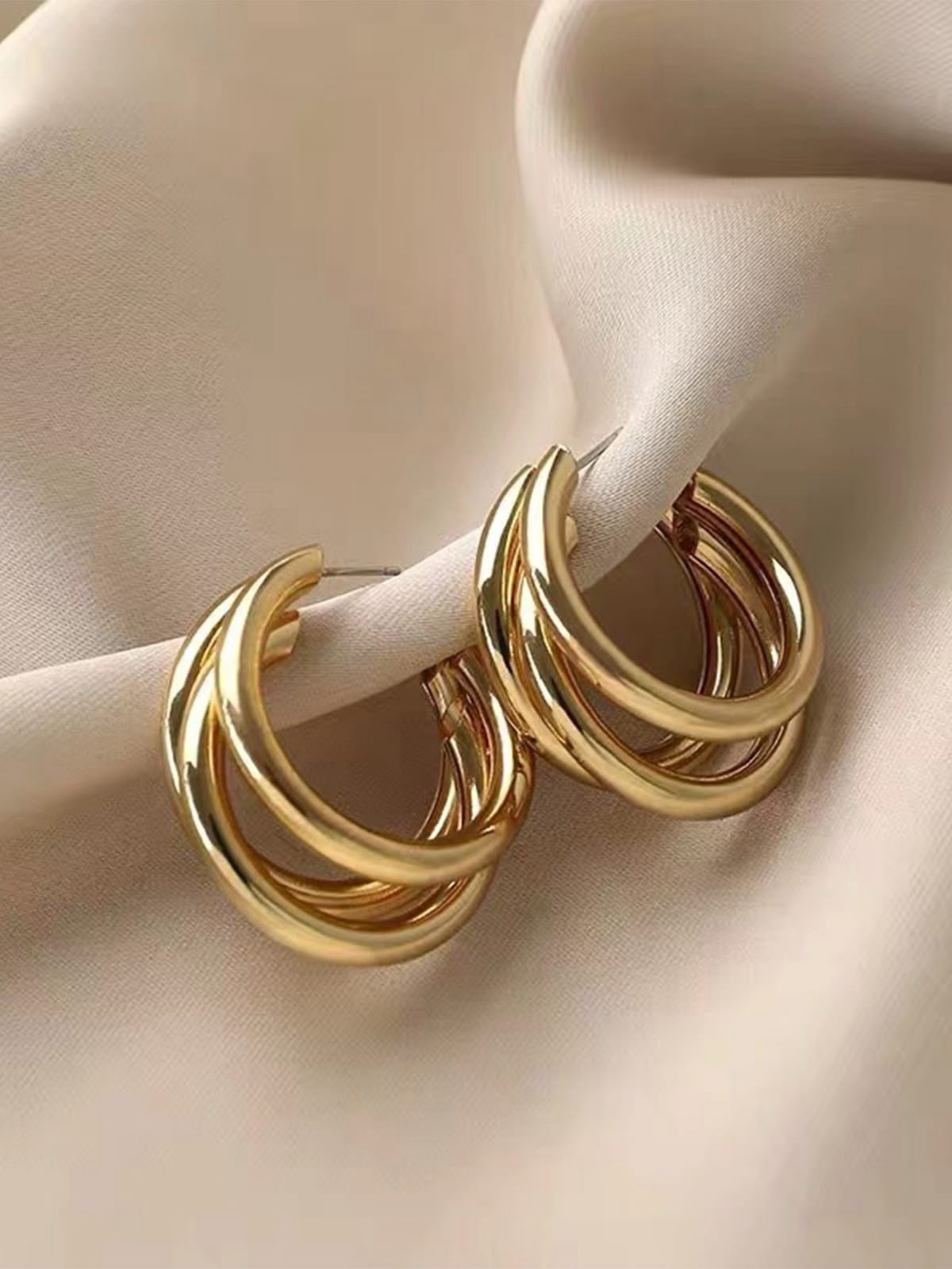 Minimalist Layered Cuff Hoop Earrings